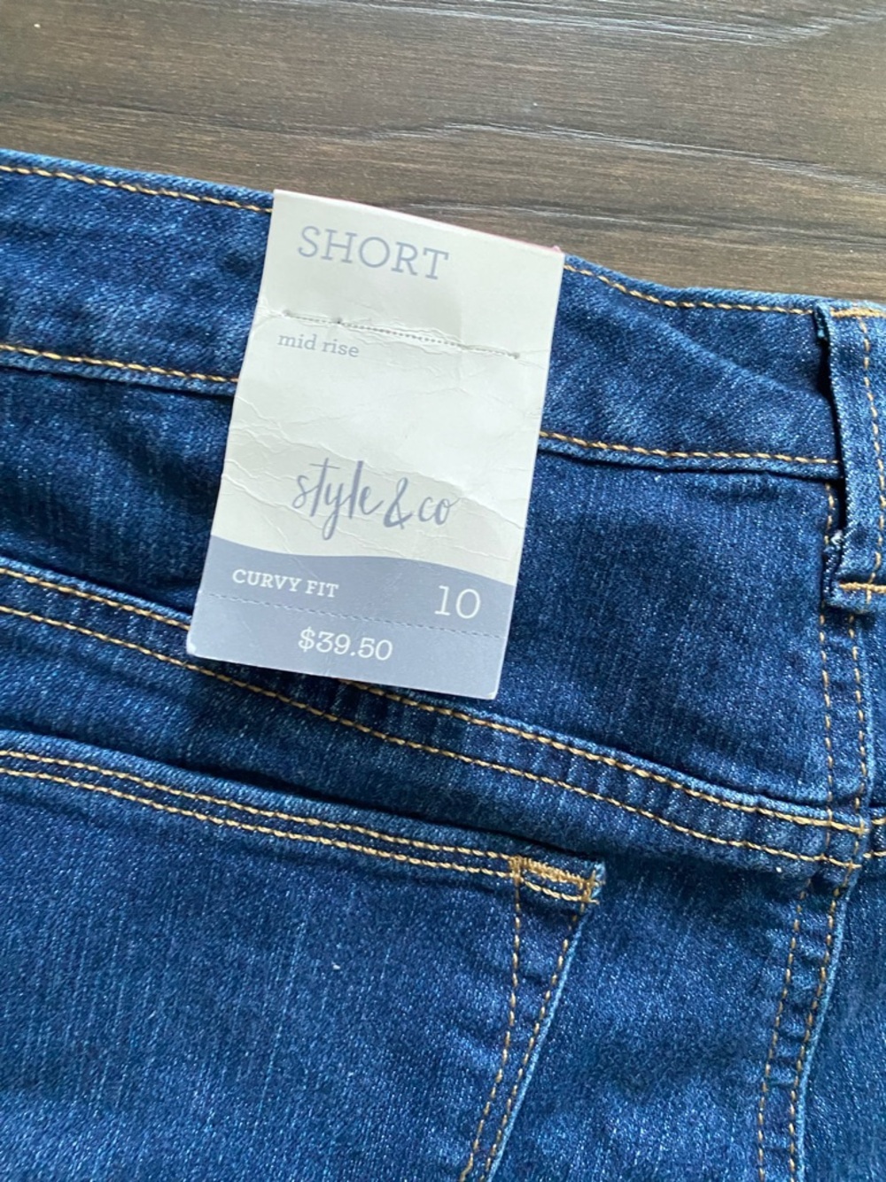 Style & Co. Dark Indigo Denim Cut Off Bermuda Shorts Casual Summer Size 10 - Picture 5 of 6